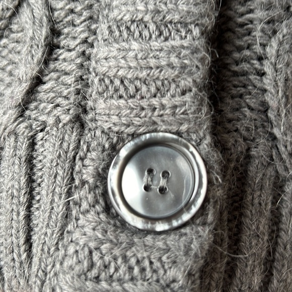 AERIE Grey Hooded Ribbed Cropped Cardigan Size XS - Picture 6 of 11